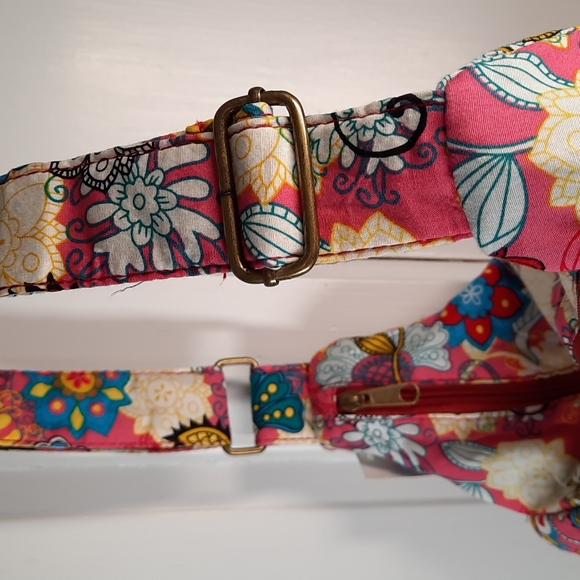 Purse Shoulder Messenger Crossbody Diaper Pockets Lightweight Cotton Floral - Picture 4 of 14